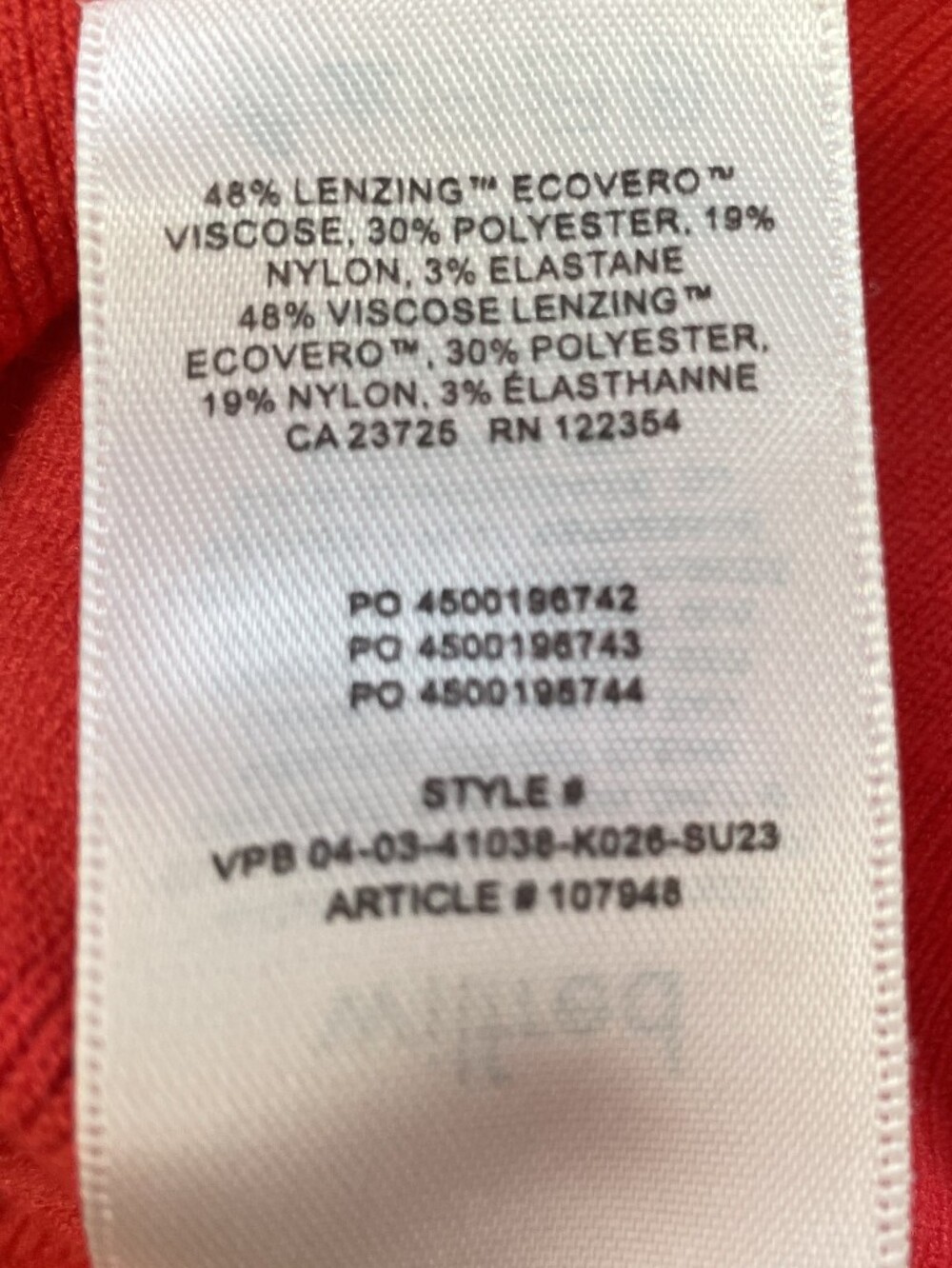 Wilfred Red Ribbed V-Neck Drawstring Tank Size S - Picture 8 of 9